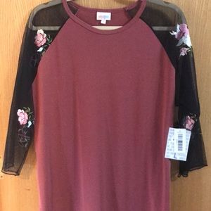 Large Lularoe Sheer Sleeve Randy T-shirt